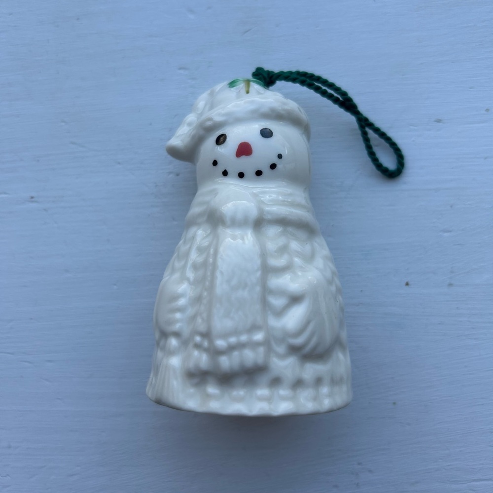 Belleek White Irish Sweater Snowman Figurine